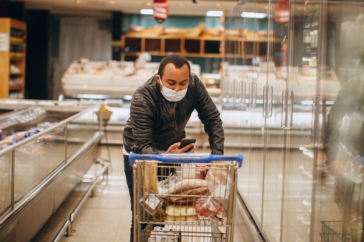 grocery shopping bags food