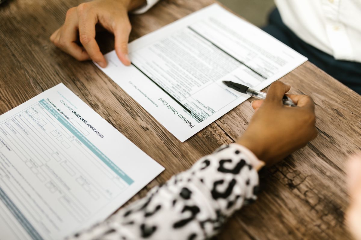 credit card application form