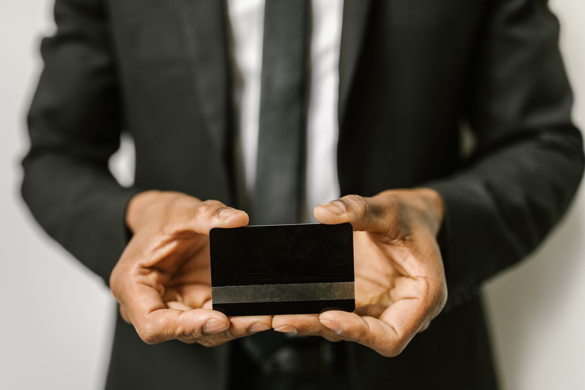 secured credit card hand